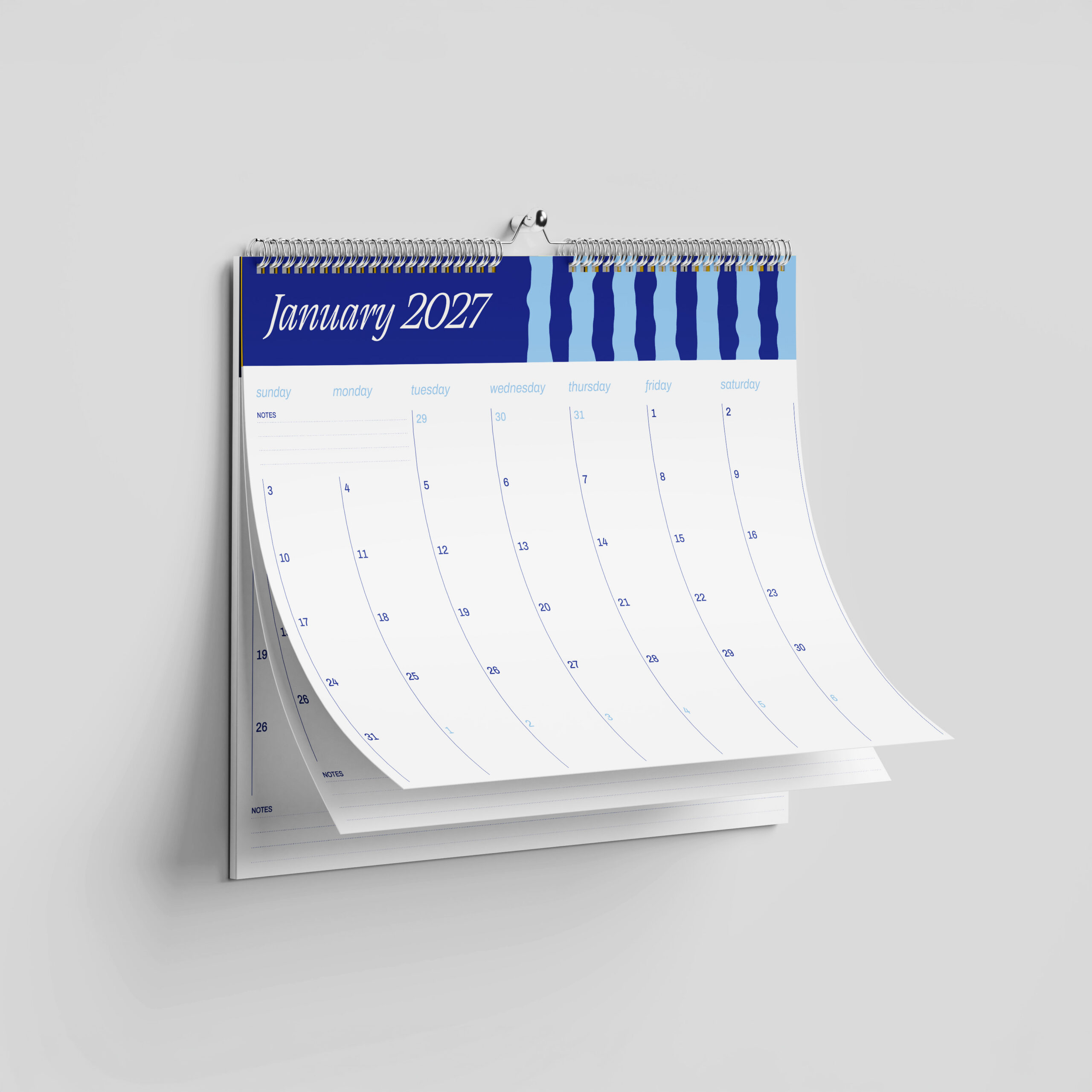 Personalised Wire-bound Wall Calendar