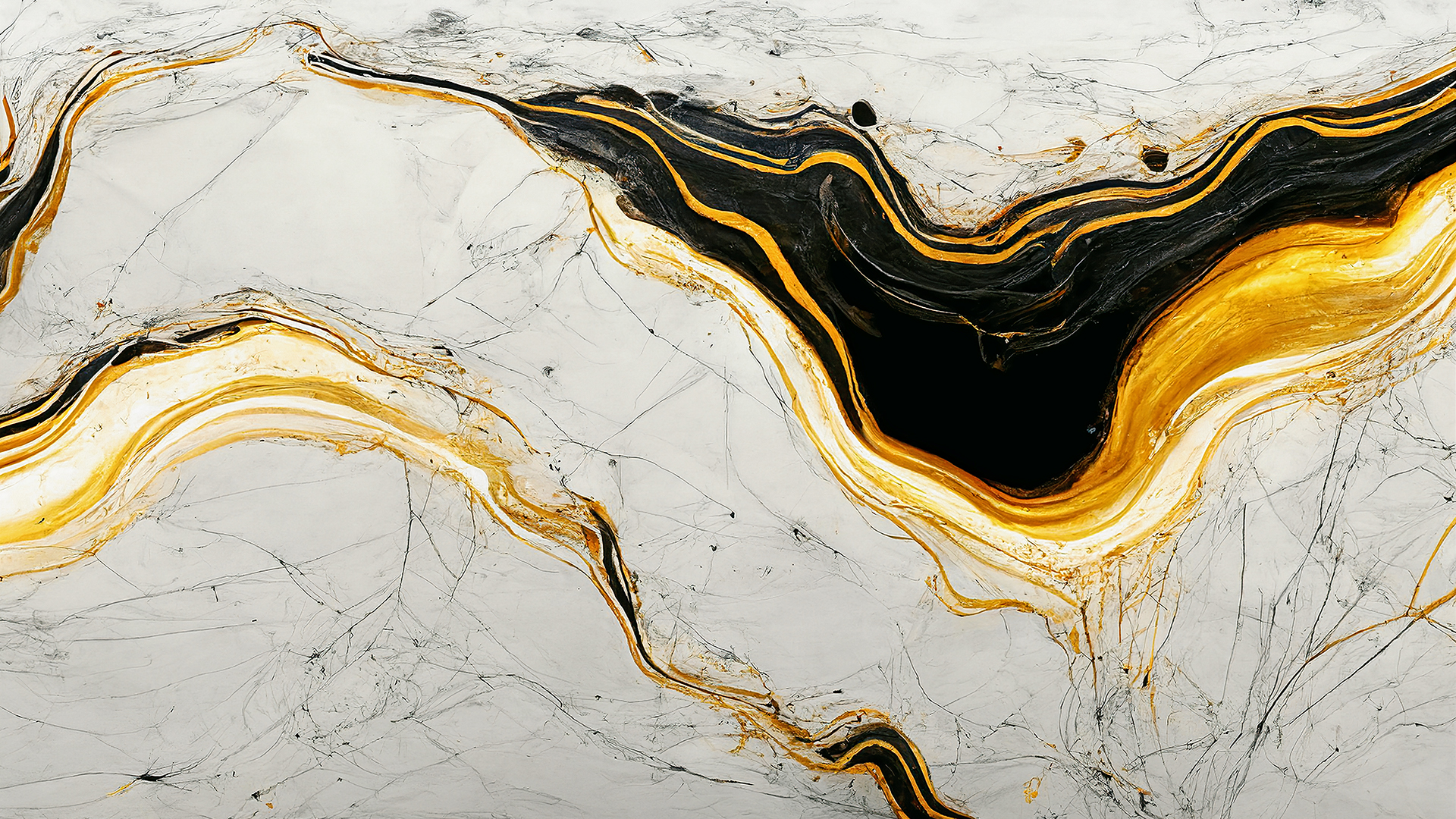 River Gold Marble Wallpaper