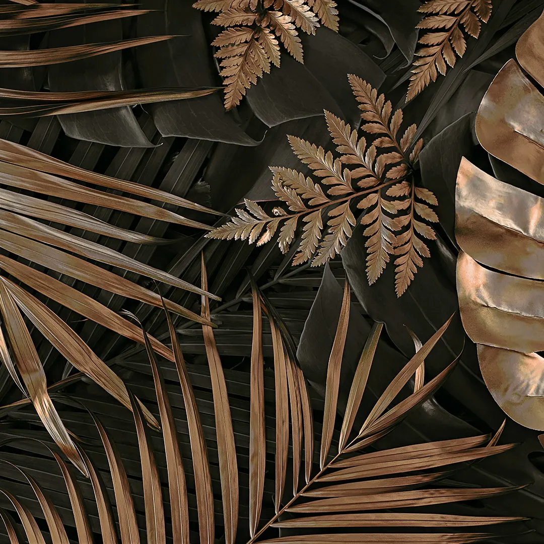 Golden Fern Botanical Wallpaper